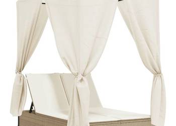 vidaXL Podwójna leżanka z daszkiem i zasłonami(SKU:368076)