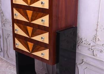 Drewniana Komoda Art Deco - 5 Szuflad - Regał Pomocnik - Szafka Unikat