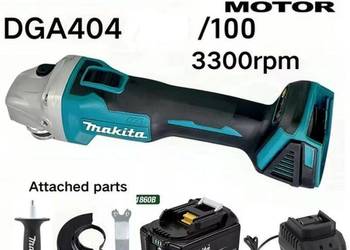 Szlifierka kątowa DGA404 diax gumówka MAKITA + bateria 6Ah + ładowarka