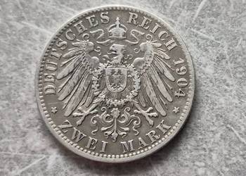 70) NIEMCY BAWARIA srebro - 2 Marki - 1904 r. - D