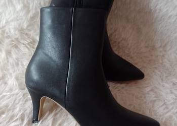 (41/42) Czarne Botki wieczorowe z Londynu, Top Vintage, NOWE