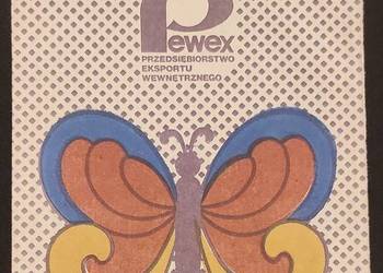 Torebka Pewex motyl papierowa torebka z papieru 18,5x14 cm PRL vintage