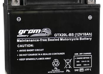 Akumulator motocyklowy GROM GTX20L-BS YTX20L-BS 12V 18Ah 270