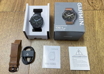 NOWY Garmin Venu 4 45 mm Fabryczna folia + Dodatkowy skórzany pasek