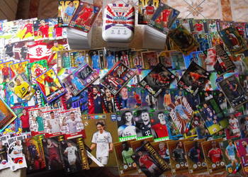 Karty piłkarskie TOPPS, PANINI. Super zestaw 225 kart bez powtórek.