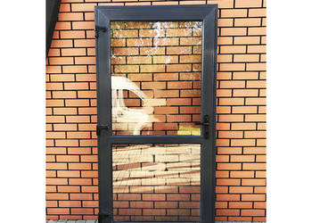Ciepłe wzmacniane drzwi PCV 110x210 antracyt