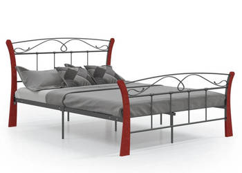 Łóżko Metalowe Czarne Rama Łóżka Ze Stelażem 120 x 200 cm WM-324878