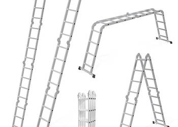 Drabina aluminiowa wielofunkcyjna 4x4 przegubowa składana 150 kg ModernHome