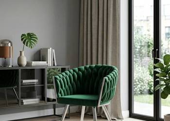 Krzesło Tapicerowane Rosa Chrom Butelkowa Zieleń, Wysyłka 24H, Dostawa 0zł!