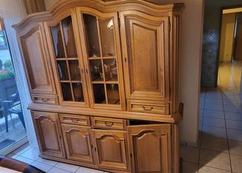 Biblioteka gabinetowa kredens witryna dębowa dąb rustykalny