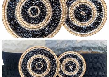 Stylowy biżuteryjny pasek damski-elastyczna guma, efektowna klamra 70cm