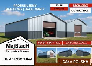 DWUKOLOROWY Garaż Blaszany Dwuspadowy – Hala - Magazyn  - Maj-BlacHGARAŻ |