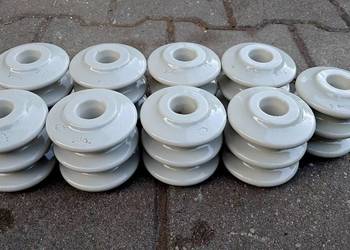 Zestaw 9 Starych Sztuk Izolatorów Ceramicznych S-80/2 PRL Vintage Loft Indu