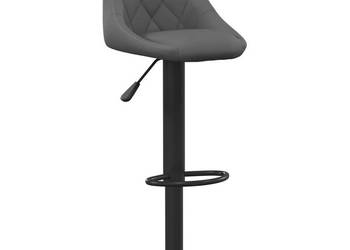 Stołek barowy ciemnoszary obity aksamitem WM-335339
