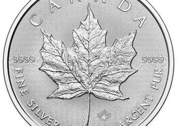 Uncja srebra - kanadyjski lisc klonowy - tuba 25 sztuk