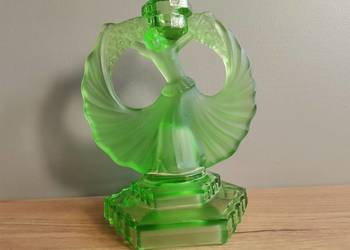 Stary przedwojenny świecznik, figurka, Walther & Sohne szkło Art Deco