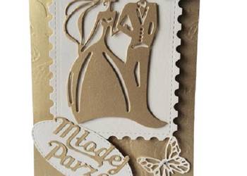 Kartki Pamiątka Ślub Para Młoda W Ramce B6 Ecri – Złoto