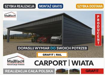 Zadaszenie - CARPORT WIELOSTANOWISKOWY | Wiata Samochodowa – Maj-BlacH