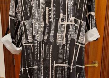 Wizytowa TUNIKA/  BLUZKA rozmiar L czarnoszara Spandex  stan bardzo dobry