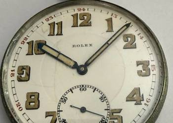 Zabytkowy zegarek kieszonkowy Rolex – styl wojskowy, lata 40.