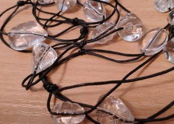 KORALE długie przezroczyste, bezbarwne, naszyjnik – akryl, vintage