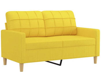 Sofa 2-osobowa jasnożółta 120 cm tapicerowana tkaniną WM-359088