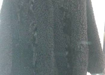 Futro płaszcz czarne czarny z karakułów karakuły skwara