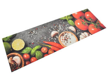 Dywanik kuchenny wzór w warzywa 60x180 cm aksamit WM-136538