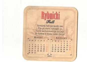Rybnicki - podstawka do piwa. Nr.4.