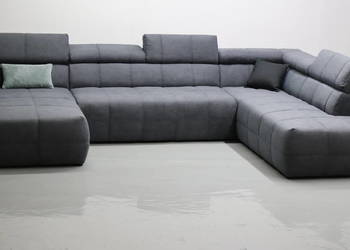 TNH WIelkie U regulowane zagłówki popielaty rogówka salon sofa Narożnik TNH WIelkie U regulowane zagłówki popielaty rogówka salon sofa Narożnik