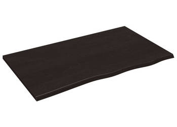 Blat stołu ciemnobrązowy 100x60x2 cm lite drewno dębowe WM-3156431