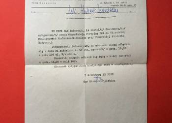 ( 948 )Zawiadomienie o skierowaniu na WUML z1975 r. Kordecki