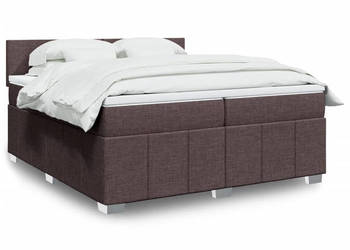 Łóżko kontynentalne z materacem brązowe tkanina 200x200 cm WM-3289471
