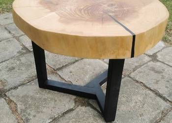 Stolik kawowy plaster olcha żywica epoksydowa