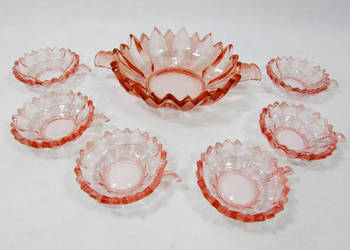 Komplet mis, VEB Glaswerk Schwepnitz, lata 30.