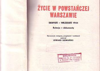 (2650) ŻYCIE W POWSTAŃCZEJ WARSZAWIE SIERPIEŃ ? WRZESIEŃ 194