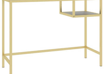 Biurko komputerowe czarny marmur 100x36x74 cm hartowane szkło WM-331627