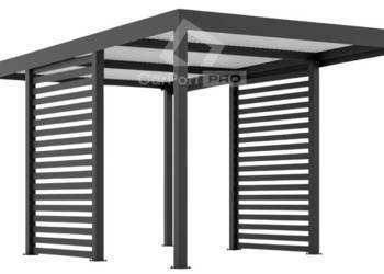 CarPort PREMIUM - wiata samochodowa 3x5 - antracyt - zabudowa  CP105