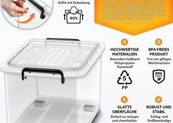 Pudełka do przechowywania z pokrywką zestaw 6 x13L ORGANIZERY