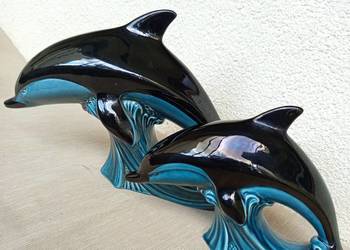 Figurki porcelana Vintage 2 ładne DELFINY firmy - Poole Anglia z lat 60 Figurki porcelana Vintage 2 ładne DELFINY firmy - Poole Anglia z lat 60