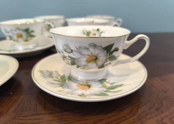 Piękny zestaw porcelany kawowo herbaciany 6 części