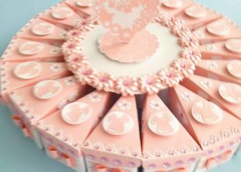 Podziękowanie dla gości Papierowy tort 6 Chrzest roczek komunia urodziny