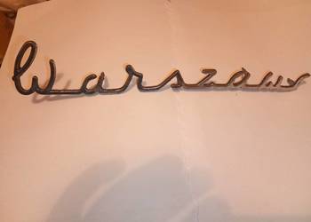 Orginał znaczek metalowy samochodu Warszawa lekko uszkodzony