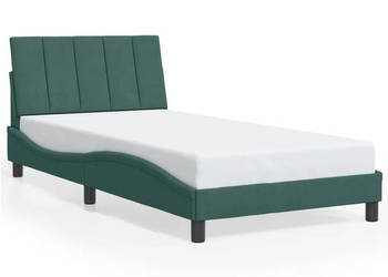 Rama łóżka z LED ciemnozielona aksamitna 100x200 cm WM-3213766