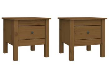 vidaXL Stoliki boczne, 2 szt., miodowy brąz 40x40x39 cm drewno(SKU:813791)