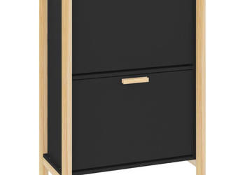 Szafka na buty czarna 575x33x80 cm materiał drewnopochodny WM-345685