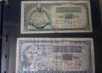 Banknot 500 , 1000 , 5000 Jugosławia