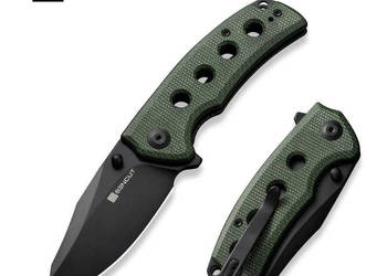 Nóż składany Sencut Excalis Green Canvas Micarta, Black 9Cr18MoV (S23068-3)