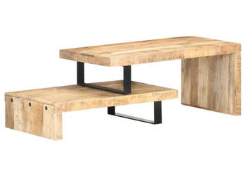 Zestaw 2 stolików kawowych lite drewno mango WM-320392