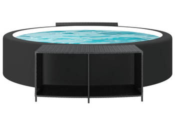 Szafki 2 szt. czarne polirattan WM-362264